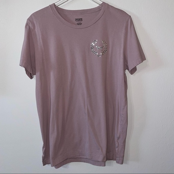 VS PINK Bling Campus Lilac Purple Short Sleeve - Picture 2 of 5